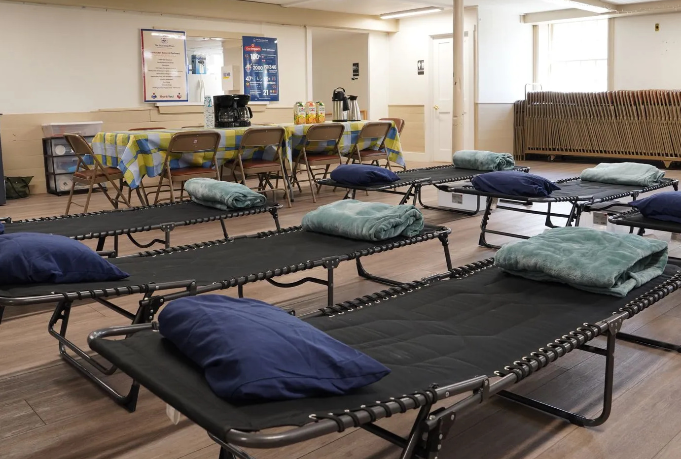 Guests resting safely in the overnight shelter at The Warming Place, Nantucket’s only overnight shelter for unhoused neighbors
